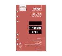 Finocam - Recambio agenda Open 2026 Semana Vista Vertical | Enero - Diciembre (12 meses) | Recambio anual agenda R599P 6 taladros - Portugués