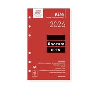 Finocam - Recambio agenda Open 2026 Semana Vista Vertical | Enero - Diciembre (12 meses) | Recambio anual agenda R499 con 6 taladros - Español
