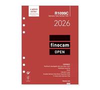 Finocam - Recambio agenda Open 2026 Semana Vista Vertical | Enero - Diciembre (12 meses) | Recambio anual agenda R1099C 6 taladros - Catalán