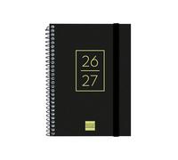 Finocam Secundaria Agenda Curso 2026 2027 | Semana Vista Horizontal · Septiembre 2026 - Junio 2027 (curso lectivo) + Julio y Agosto resumidos | Negro · Idioma: Euskera - Agenda escolar