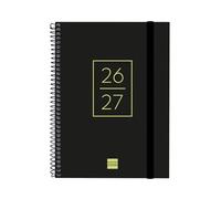 Finocam Secundaria Agenda Curso 2026 2027 | Semana Vista Horizontal · Septiembre 2026 - Junio 2027 (curso lectivo) + Julio y Agosto resumidos | Negro · Idioma: Catalán - Agenda escolar