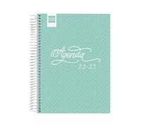 Finocam SOBREMESA - 4º- Agenda 2022 2023 Cool 1 Día Página Septiembre 2022 - Junio 2023 (curso lectivo) + Julio y Agosto resumidos Turquesa Catalán, 155x212 mm