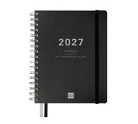 Finocam Tempus Agenda 16 meses 2026 2027 | Semana Vista Vertical · Septiembre 2026 - Diciembre 2027 | Negro · Idioma: Español - Agenda semanal - Planner