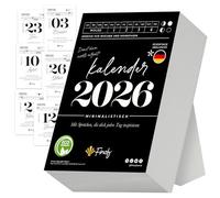 Finoly Calendario de Atención Plena 2026 en Alemán Ene 26 Dic 26 (12 Meses) Calendario de arrancar 2026 para Calma y Motivación | Almanaque de Mesa 2026 365 Días de Inspiración, Motivación 13.5x9.5cm