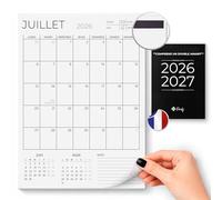 Finoly Calendario Magnético Vertical para Nevera 2026 de Enero 2026 a Junio 2027 (18 Meses) en Francés | Calendario Mensual 2026