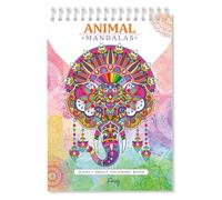 Finoly Libro Mandalas Colorear Adultos No Traspasa la Tinta | Cuaderno Mandalas Adultos | Mandala para Colorear Adulto Animales A4 Papel Premium | Encuadernación Espiral (Dia)