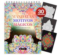 Finoly Libro Mandalas Colorear Adultos No Traspasa la Tinta | Cuaderno Mandalas Adultos Reduce el Estrés | Mandala para Colorear Adulto A4 Encuadernación Espiral