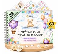 Finoly Mi Primer Año de Vida 0-12 Meses con Pegatinas y Espacios para Fotos | Album Bebe Primer Año Recuerdos, Datos, Consejos