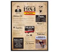 Finoly Tarjeta Cumpleaños Original | Poster Año Nacimiento 1984 | Regalo Cumpleaños Hombre | Regalo Cumpleaños Mujer | Regalo Aniversario Original | Cartel Decoración Fiesta 1984
