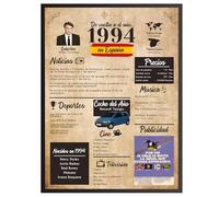 Finoly Tarjeta Cumpleaños Original | Poster Año Nacimiento 1994 | Elige del Año 1934 al 2008 | Regalo Cumpleaños Hombre Mujer | Regalo Aniversario Original | Cartel Decoración Fiesta 1994