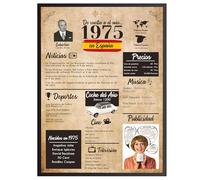 Finoly Tarjeta y Poster Cumpleaños Original 50 Años | Año Nacimiento 1975 | Regalo Aniversario Hombre Vintage