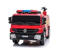 FINOOS - Camión de coche eléctrico de bombero para niños, 12 V Firetruck, ruedas borrador con mando a distancia de 2,4 GHz, 1 a 5 años (rojo)
