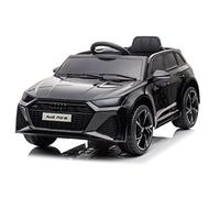 FINOOS Coche eléctrico Niño A.U.D.I. RS6 con Mando a Distancia a 2,4 GHz, Coche infantil2 x Motor 12V 30W, V. Máx. 5 Km/h Control Remoto Efectos de Sonido (Negro)