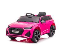 FINOOS Coche eléctrico Niño A.U.D.I. RS6 con Mando a Distancia a 2,4 GHz, Coche infantil2 x Motor 12V 30W, V. Máx. 5 Km/h Control Remoto Efectos de Sonido (Rosa)