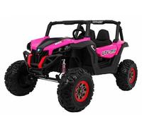 FINOOS Coche eléctrico para niños 2 plazas UTV-MX Buggy 12V 2 Lugares, con Control Remoto de 2.4Ghz, Batería: 2x12V7Ah | 4x12V 45W Motor, 2-7 años (Rosa)