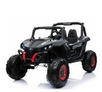 FINOOS Coche eléctrico para niños 2 plazas UTV-MX Buggy 12V 2 Lugares, con Control Remoto de 2.4Ghz, Batería: 2x12V7Ah | 4x12V 45W Motor, 2-7 años (Negro)