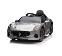 FINOOS Coche Eléctrico para Niños Maserati GT 12V, con bocina, música, Arranque Suave, Control Remoto, 2.4 GHz, 1-4 años (Gris)