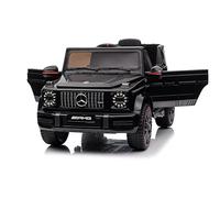 FINOOS Coche electrico para niños Mercedes G63 AMG 12V Licencia con Control Remoto, 2 Potentes Motores, /2 + 1 Velocidad/Sistema de Suspensión/Bocina/LED/Música/USB (Negro)