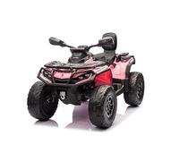 FINOOS Quad Eléctrico para Niños 2 Plazas 24V, Can-Am Outlander, Coche Eléctrico para Niños, 4x4, Luces LED, 24V, Motores 4 x 200W, Batería: 24V 7Ah, Ruedas Blandas EVA (Rosa)