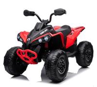 FINOOS Quad Eléctrico para Niños 24V Can-Am Renegade, +3 Años con 4 x 200W Motores Faros Música Neumáticos de Suspensión Botones Avance y Retroceso Vehículo Eléctrico a Batería 4x4 (Rojo)