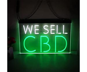 FINOTI Letrero de neón CBD con pantalla LED de 2 colores, para motocicleta, club, bar, hotel, sala de juegos, cafetería, decoración del hogar, dormitorio, pared con cadena, I, 15.7 x 23.6 pulgadas