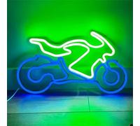 FINOTI Letrero de neón para motocicleta, letrero de neón LED para colgar en la pared, luz nocturna decorativa, para bicicleta, tienda de arte, club, fiesta, deporte, motocicleta, habitación, garaje,