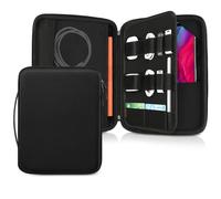 FINPAC Funda rígida para Tablet iPad Pro de 12,9 Pulgadas, 3ª/4ª generación 2018-2020, Organizador de electrónica Bolsa de Transporte para Microsoft Surface de 12,3", Color Negro