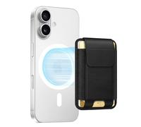 FINPAC MagSafe - Cartera magnética para iPhone 17/16/15/14/13/12, Bloqueo RFID Seguro, Delgado, de Cuero, 6 tarjeteros, para Mujeres y Hombres, Negro, 4.6 x 0.4 x 3.65 Pulgadas, minimalismo