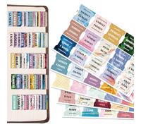 FINPAC Pestañas de índice bíblico con marcadores, pestañas de la Biblia del Antiguo y Nuevo Testamento, 80 pestañas incluyendo 66 pestañas con nombre y 14 pestañas en blanco, pestañas laminadas para