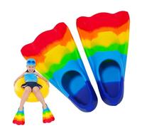 Fins - Aletas cortas flexibles para entrenamiento de natación, para niños que bucean adultos | Cómodas aletas de silicona para natación con buceo y esnórquel ligero ajustable, equipo con bolsa en R