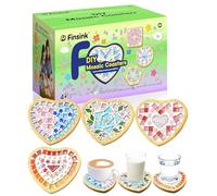 Finsink Mosaik bastelset kinder 4pcs Herz Mosaik untersetzer bastelset diy holz untersetzer Set Mosaiksteine zum basteln set Geburtstagsgeschenke für Kinder erwachsene Valentinstag,Hochzeitsgeschenk