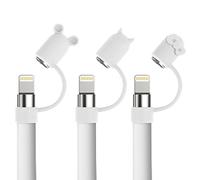 FINTIE 3 Piezas Forma Única Tapa Protectora/Cubierta de la Plumilla/Capuchón y Correa de Adaptador de Cable Compatible con Apple Pencil 1.ª Gen y iPad 6.ª Gen Pencil, Blanco