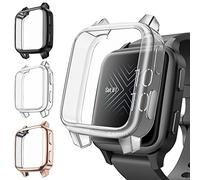 Fintie 3 Piezas Funda para Garmin Venu Sq/Venu Sq 2/Venu Sq Music/Venu Sq 2 Music, TPU Suave Protector de Pantalla Carcasa