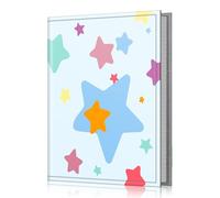 FINTIE Álbum de fotos de 4 x 6 pulgadas, 52 bolsillos, pequeña capacidad, cubierta de cuero vegano premium, álbumes portátiles para bodas, niños y niñas, estrellas coloridas