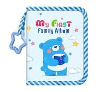 Fintie Álbum Fotos de Bebé 4 x 6 Pulgadas 18 Fotos-Mi Primer álbum Familiar-Libro con cubierta de tela suave y ganchos para recién nacidos/niños pequeños/baby-Recuerdo Regalos-Oso Azul