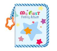 Fintie Álbum Fotos de Bebé 4 x 6 Pulgadas 18 Fotos-Mi Primer álbum Familiar-Libro con cubierta de tela suave y ganchos para recién nacidos/niños pequeños/baby-Recuerdo Regalos - Estrellas