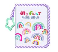 Fintie Álbum Fotos de Bebé 4 x 6 Pulgadas 18 Fotos-Mi Primer álbum Familiar-Libro con cubierta de tela suave y ganchos para recién nacidos/niños pequeños/baby-Recuerdo Regalos (Arcoíris)