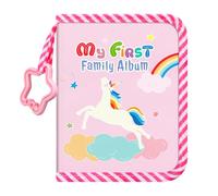 Fintie Álbum Fotos de Bebé 4 x 6 Pulgadas 18 Fotos-Mi Primer álbum Familiar-Libro con cubierta de tela suave y ganchos para recién nacidos/niños pequeños/baby-Recuerdo Regalos-Caballo Arcoíris