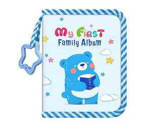 Fintie Álbum Fotos de Bebé 4 x 6 Pulgadas 18 Fotos-Mi Primer álbum Familiar-Libro con cubierta de tela suave y ganchos para recién nacidos/niños pequeños/baby-Recuerdo Regalos-Oso Azul
