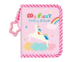 Fintie Álbum Fotos de Bebé 4 x 6 Pulgadas 18 Fotos-Mi Primer álbum Familiar-Libro con cubierta de tela suave y ganchos para recién nacidos/niños pequeños/baby-Recuerdo Regalos-Caballo Arcoíris