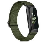 Fintie Bandas elásticas compatibles con Fitbit Inspire 2 / Inspire HR/Inspire/Ace 3 / Ace 2, correa elástica ajustable de nailon transpirable de repuesto, color verde oliva