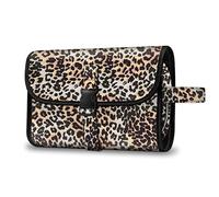 Fintie Bolsa de Viaje portátil para cosméticos y cosméticos, Resistente al Agua, Organizador de Maquillaje para Mujeres y niñas, Leopardo, Neceser