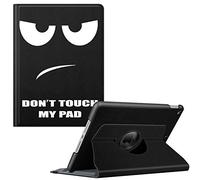 FINTIE - Carcasa Compatible con iPad de 9ª generación 2021 / 8º Gén 2020 / 7º Gén 2019 10,2" - [Almacenamiento de lápices] Funda giratoria 360° Protección Case Cover, Don't Touch