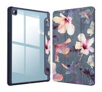 Fintie - Carcasa híbrida para Samsung Galaxy Tab S6 Lite (10,4", 2024/2022/2020, Incluye Soporte para bolígrafo S, Carcasa Trasera Transparente a Prueba de Golpes, Hibisco en Flor