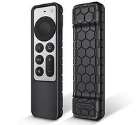 FINTIE - Carcasa para Mando a Distancia Apple TV 4K / HD Siri Remote 2022 2021 (3ª y 2ª generación) - Funda de Silicona Ligera Antideslizante Resistente a los Golpes, Color Negro