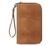 Fintie Cartera de viaje para pasaporte para familia de 4 a 6 años, organizador de documentos de viaje con bloqueo RFID, bolsa de mano para pasaportes, tarjetas de visita, tarjetas de crédito, pases de