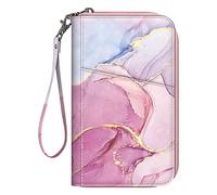 FINTIE Cartera de viaje para pasaporte para familia de 4 a 6 años, organizador de documentos de viaje con bloqueo RFID, bolsa de mano para pasaportes, tarjetas de visita, tarjetas de crédito, pases de