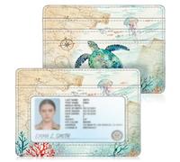 Fintie Cartera plana para tarjetas de identificación, piel sintética de alta calidad, protección RFID, funda delgada para tarjetas de crédito con ventana de identificación y compartimento de acceso