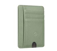 Fintie Cartera Tarjetero de Crédito con Bolsillo Frontal - Tarjetero Minimalista con Bloque RFID Portatarjetas para Tarjetas de Crédito/Identificación con Cubierta Transparente, Salvia Verde