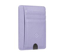 FINTIE Cartera Tarjetero de Crédito con Bolsillo Frontal - Tarjetero Minimalista con Bloque RFID Portatarjetas para Tarjetas de Crédito/Identificación con Cubierta Transparente, Morado Pastel